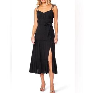 PAIGE Black Midi Dress